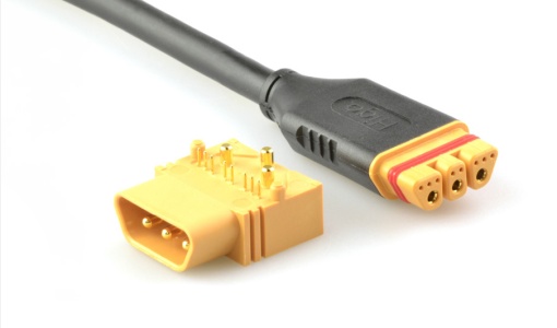Angled motor connector for PCB