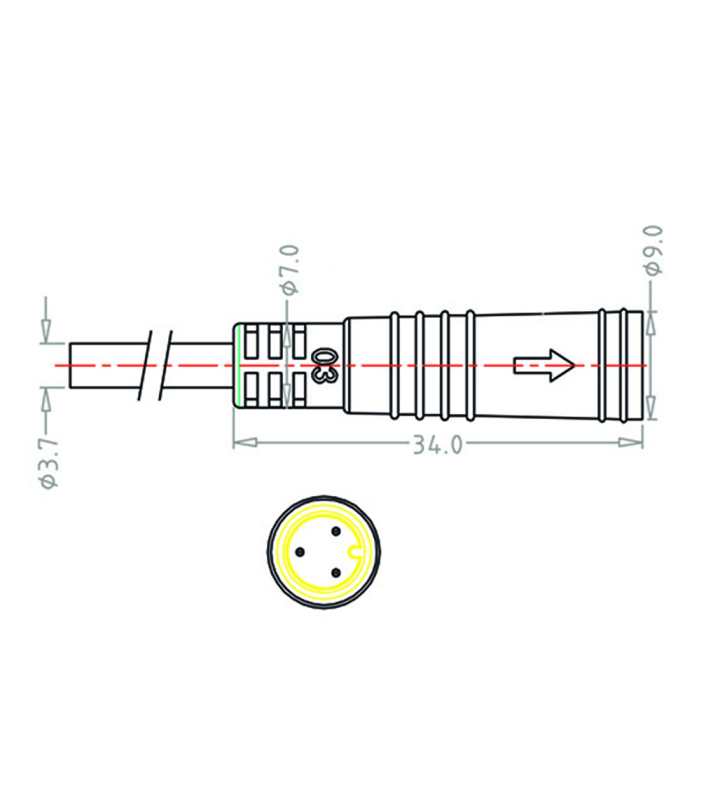 Mini B Female cable connector
