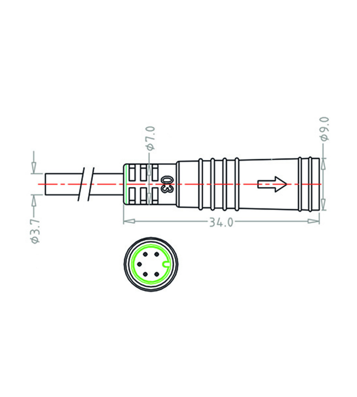 Mini B Female cable connector