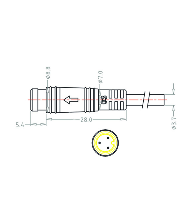 Mini B Male cable connector