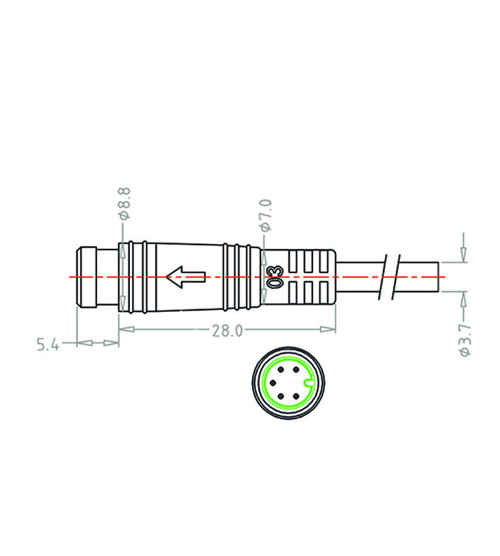 Mini B Male cable connector