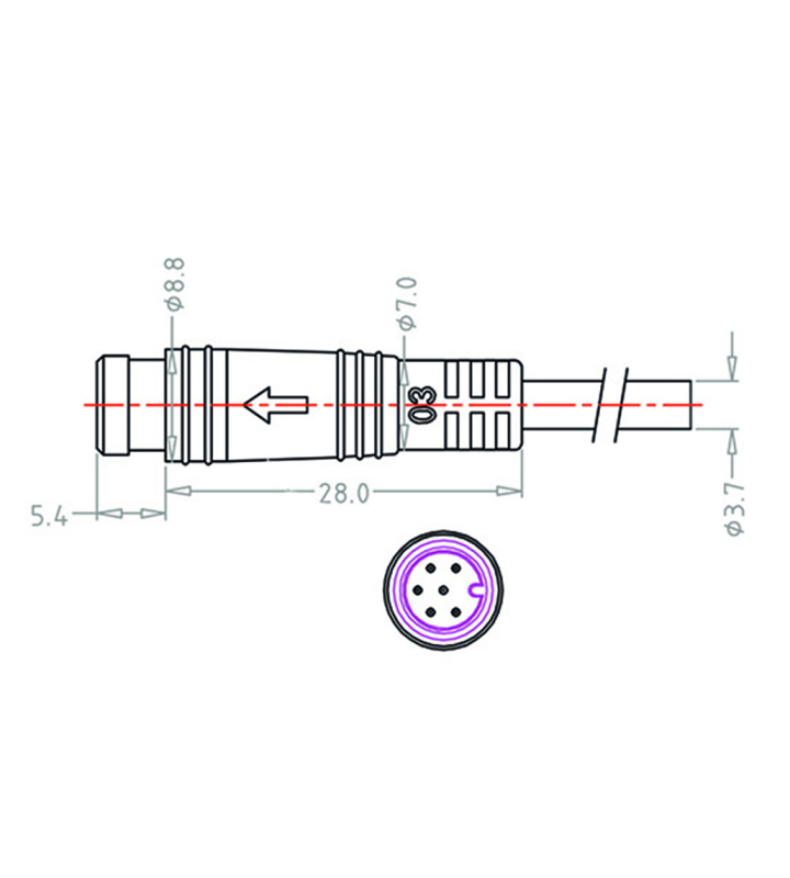 Mini B Male cable connector