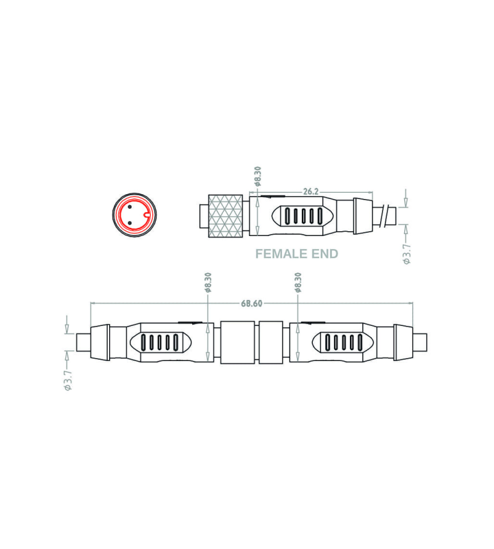 Mini C Female cable connector