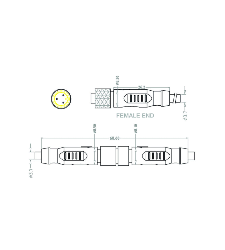 Mini C Female cable connector