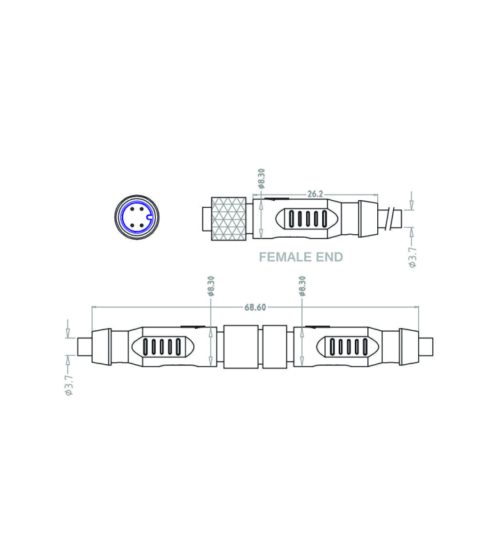 Mini C Female cable connector