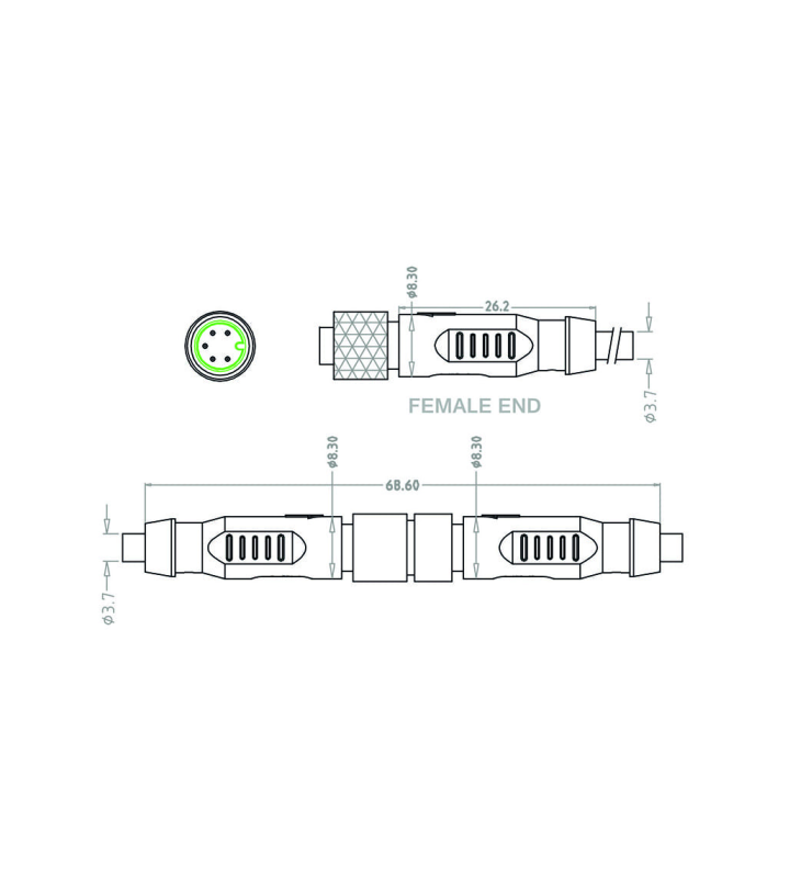 Mini C Female cable connector