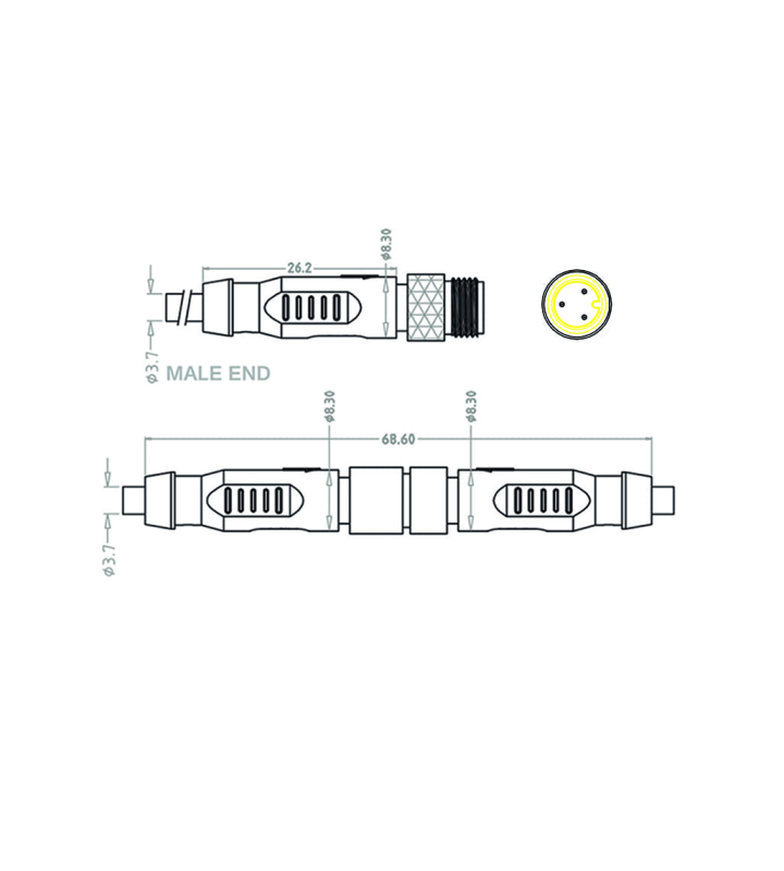 Mini C Male cable connector