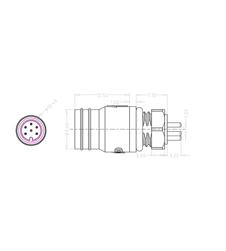 Mini B Female panel mount connector