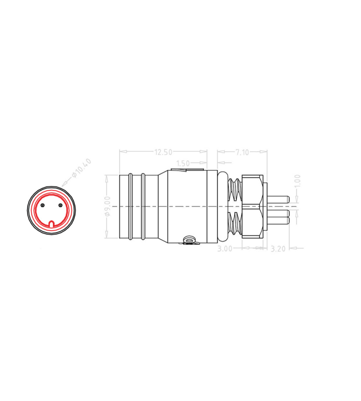 Mini B Female panel mount connector