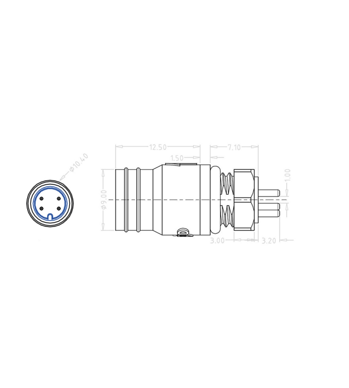 Mini B Female panel mount connector