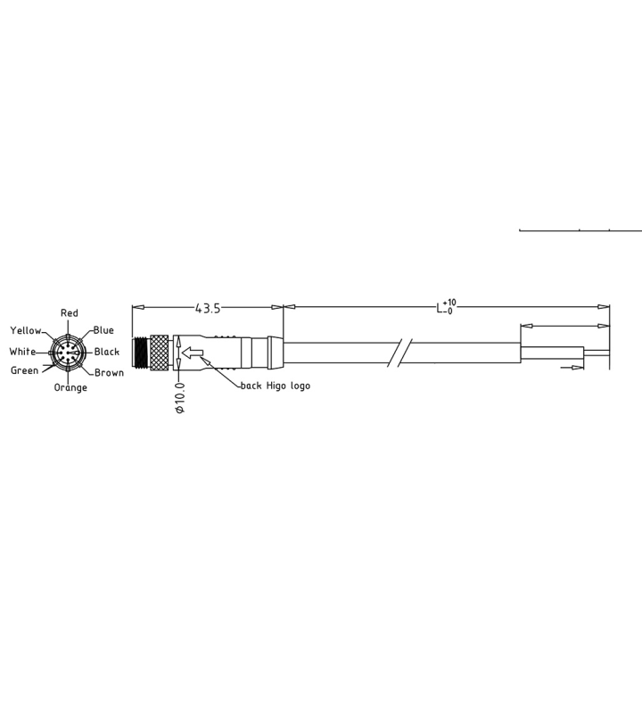 8P Mini C Male cable connector