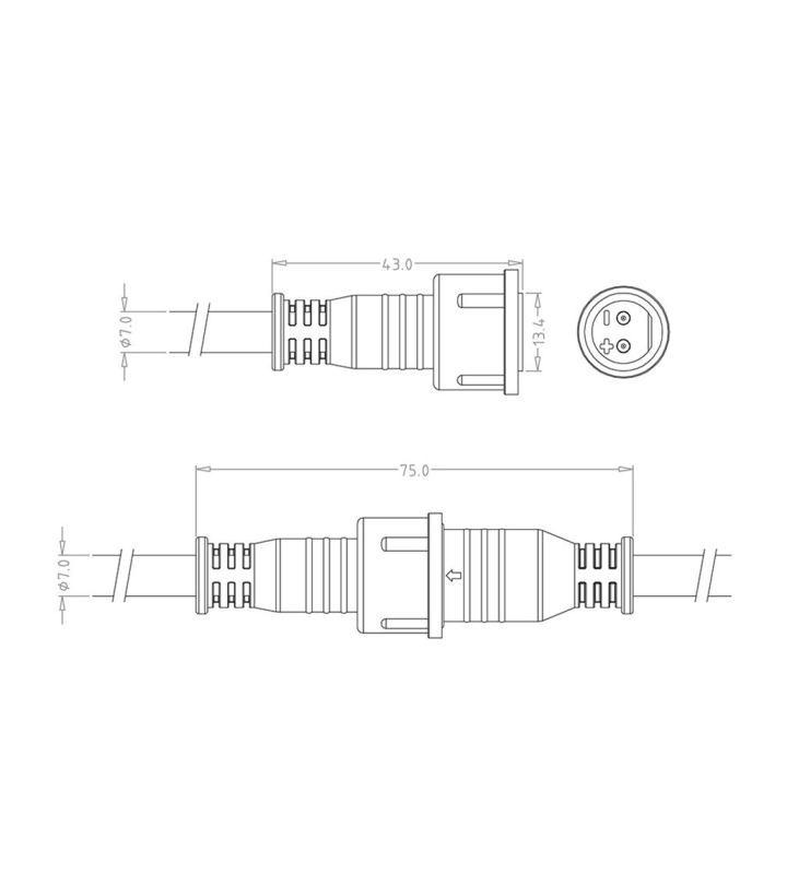 Male cable connector