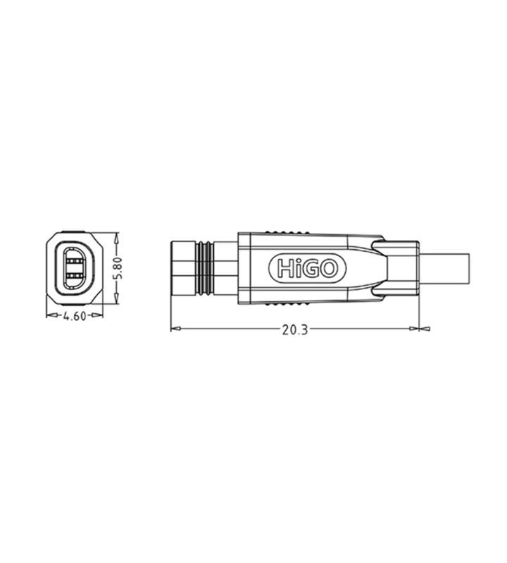 Micro T Female plug connector