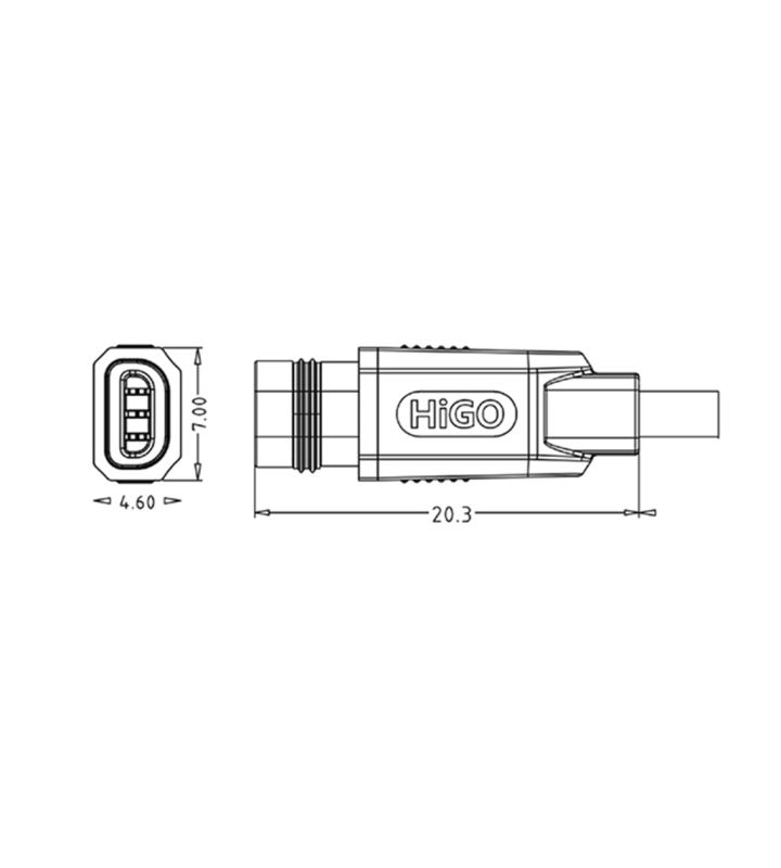 Micro T Female plug connector