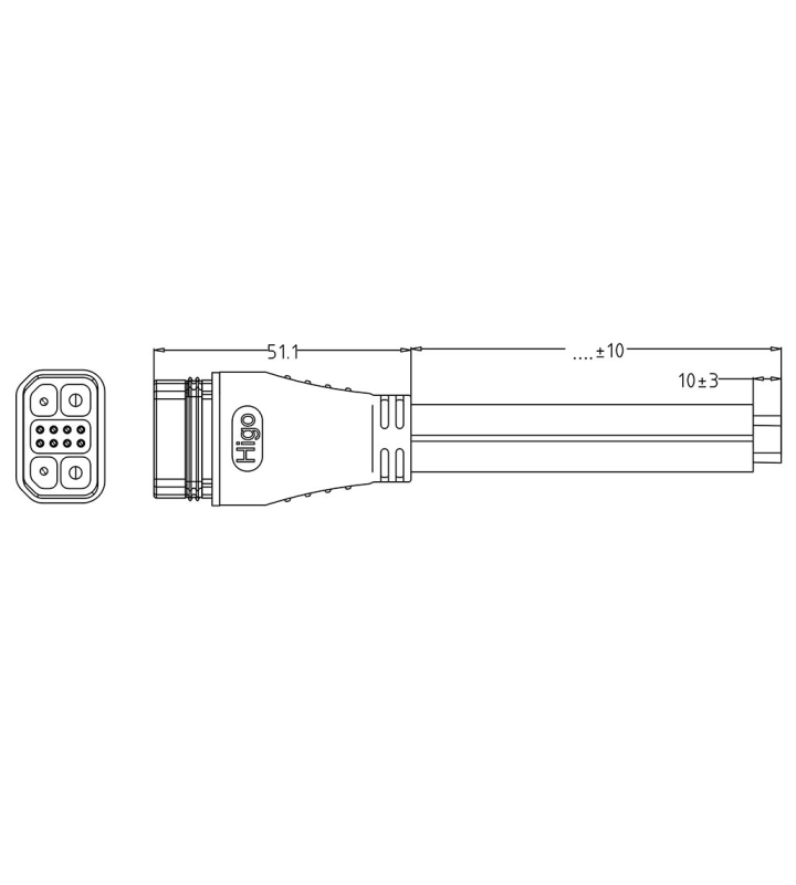 Male cable connector