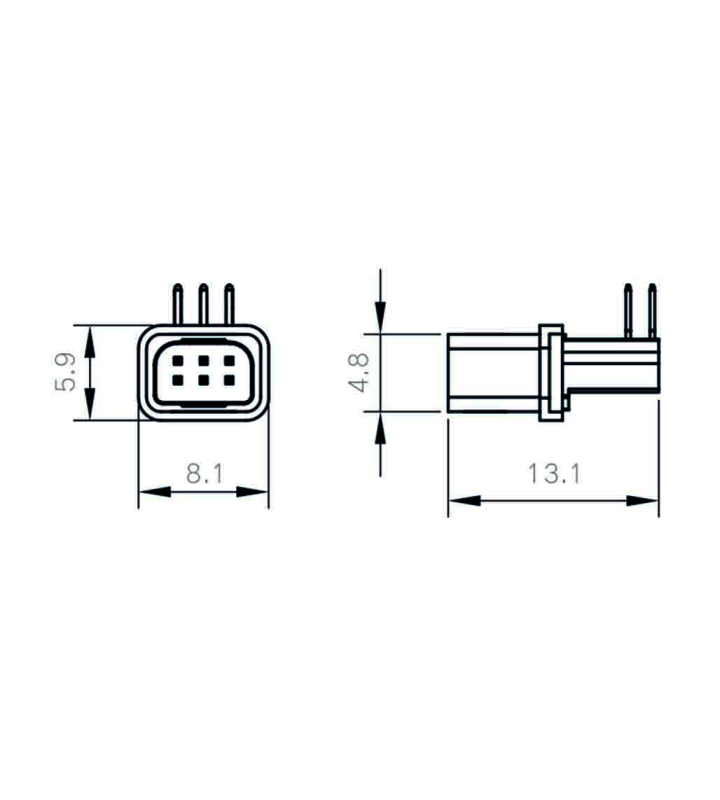 Micro T male panel mount connector