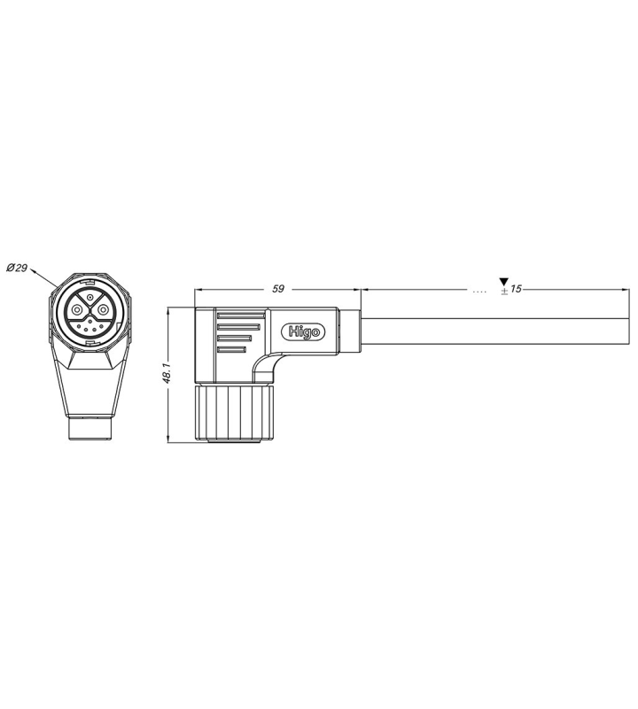 Male angled plug connector