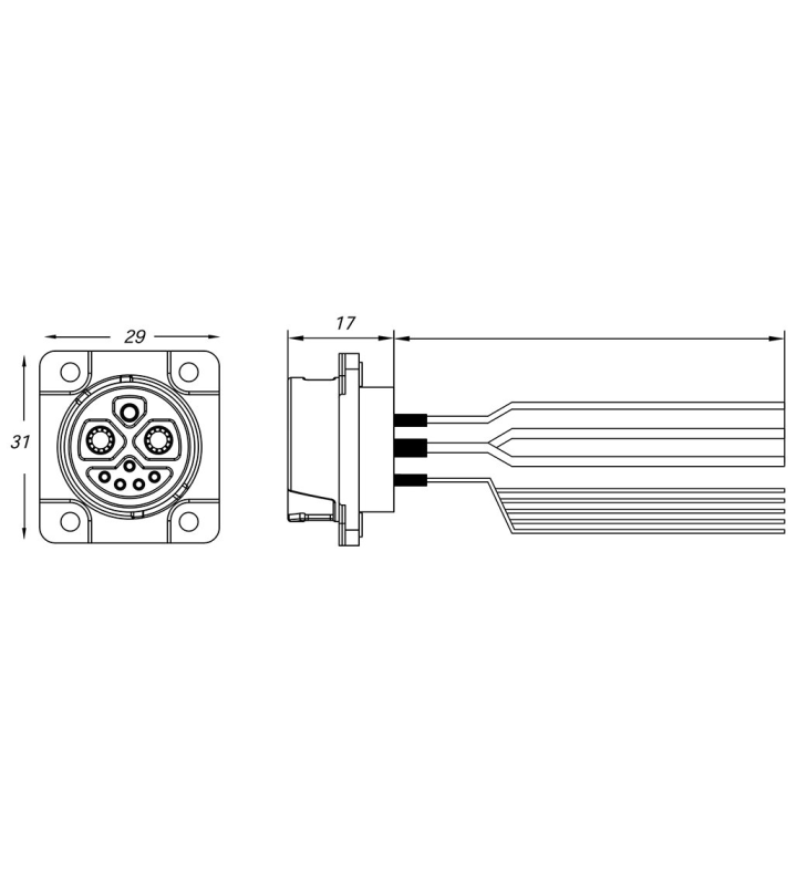 Female panel mount connector