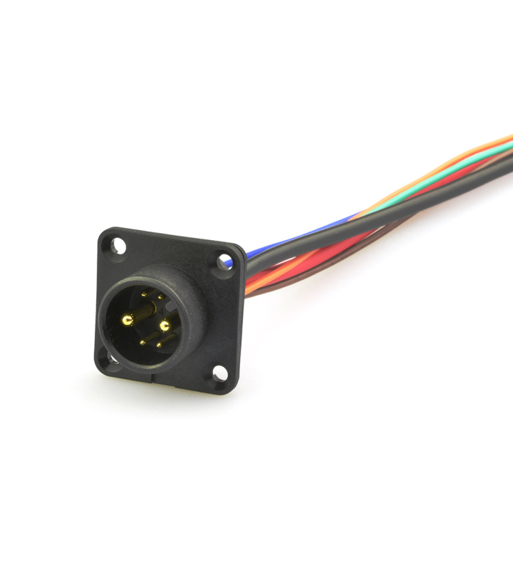 Battery male panel mount connector 36V code, no locking (push-on)