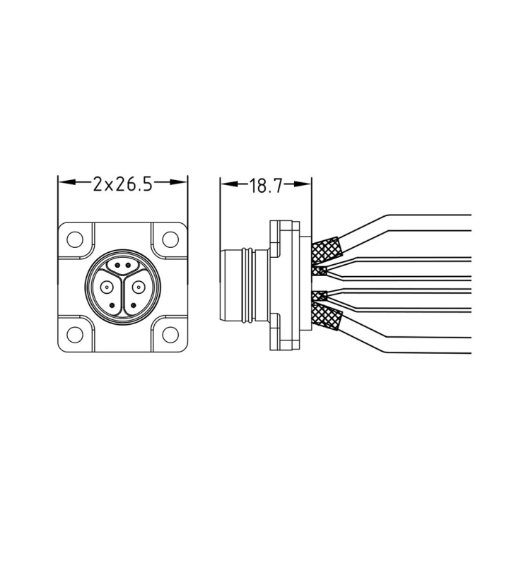 Male panel mount