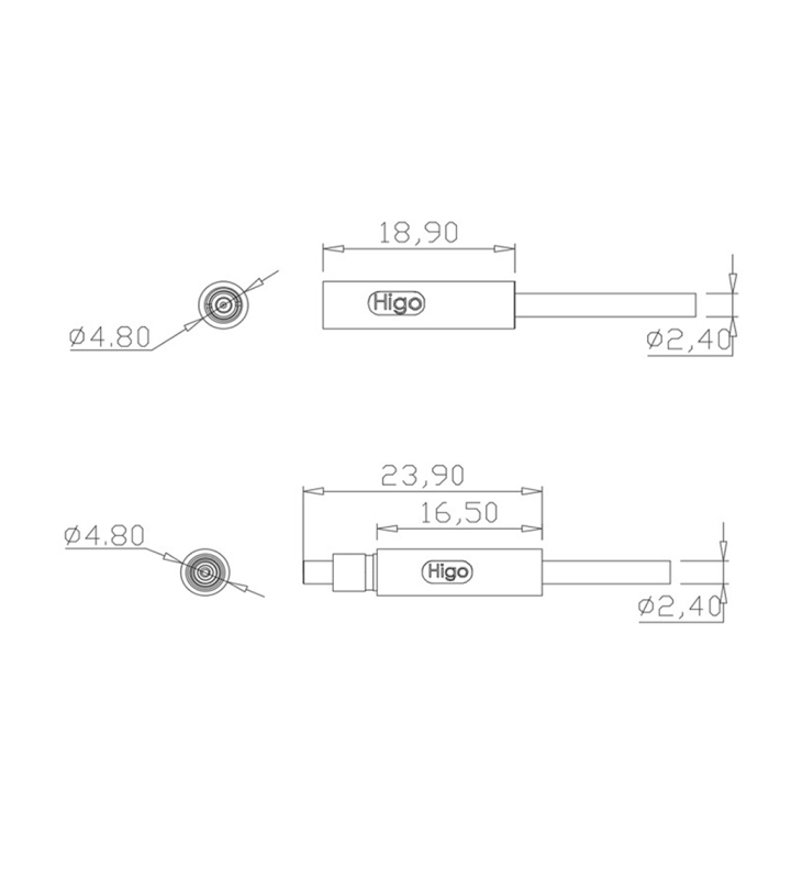 Micro A male/female extension cable