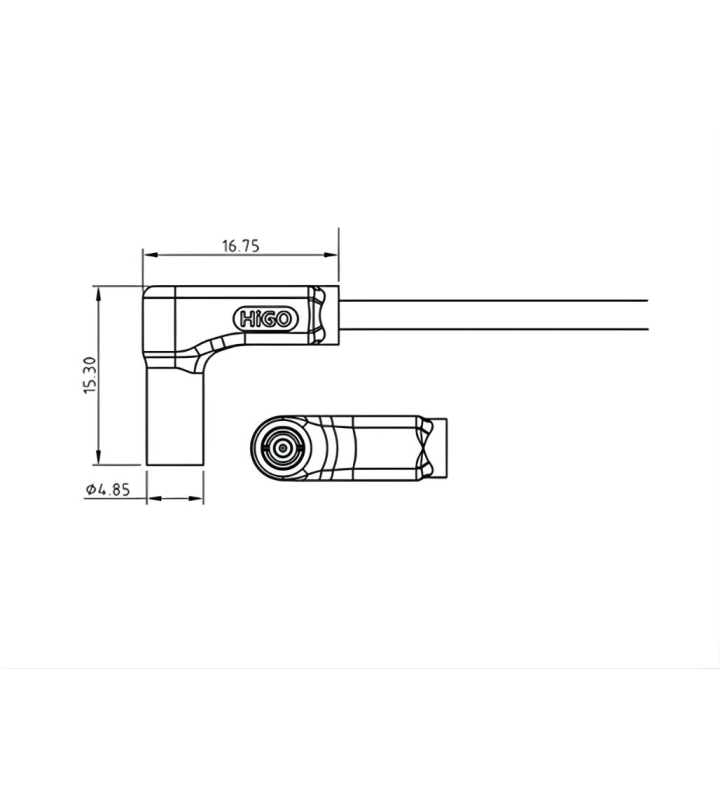 Micro A male angled plug