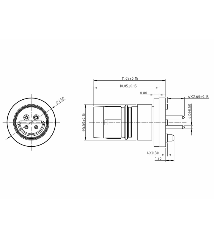 Micro M female panel mount