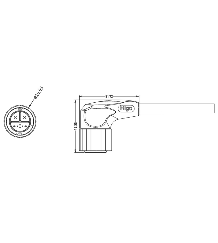 Male cable connector, self-locking