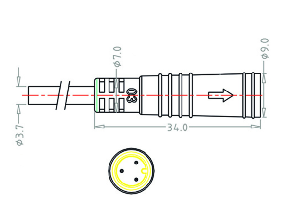 Mini B Female cable connector