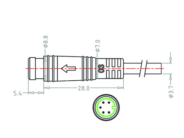Mini B Male cable connector