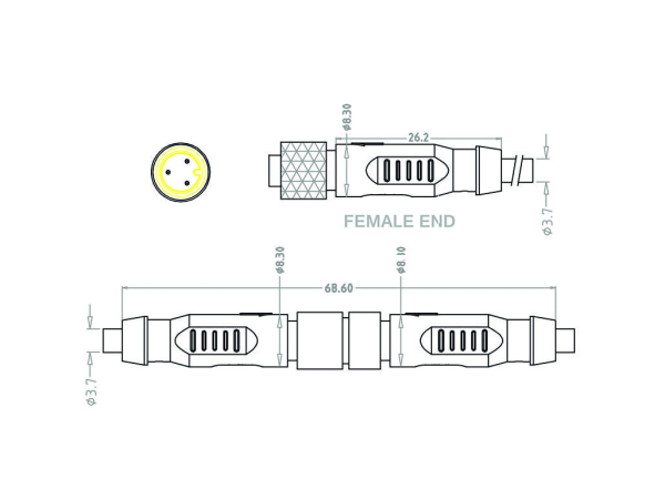 Mini C Female cable connector