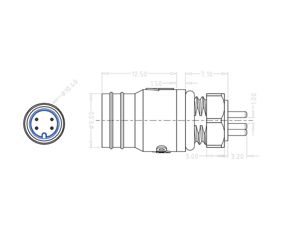 Mini B Female panel mount connector