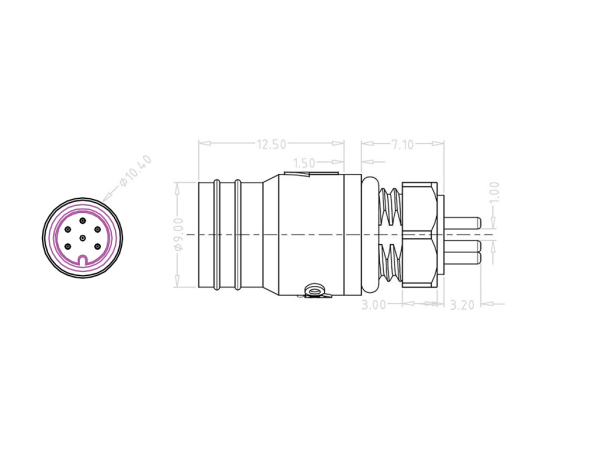 Mini B Female panel mount connector