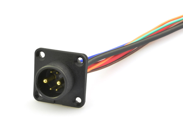 Battery male panel mount connector 36V code, no locking (push-on)