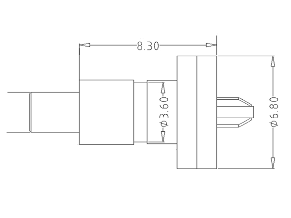 Micro A female panel mount connector