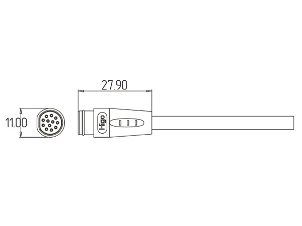Main female plug connector